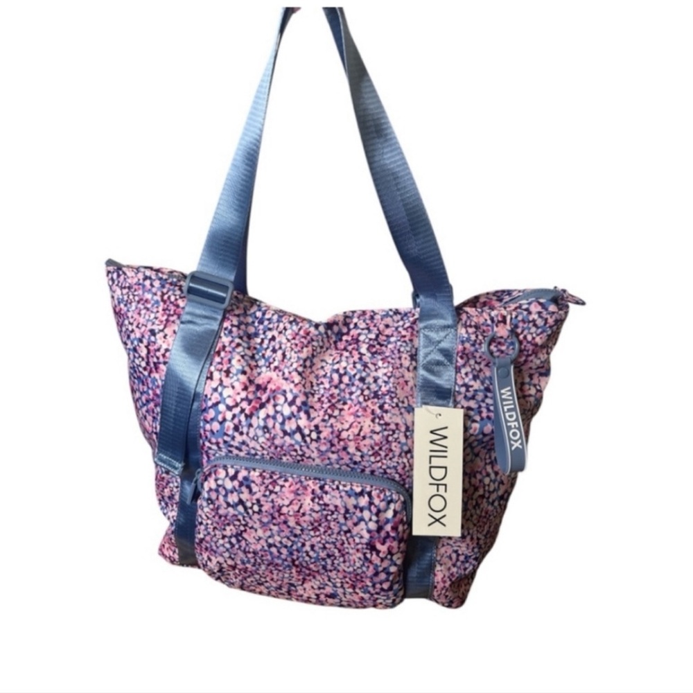 Wildfox Multicolor Tote Bag with Blue Straps